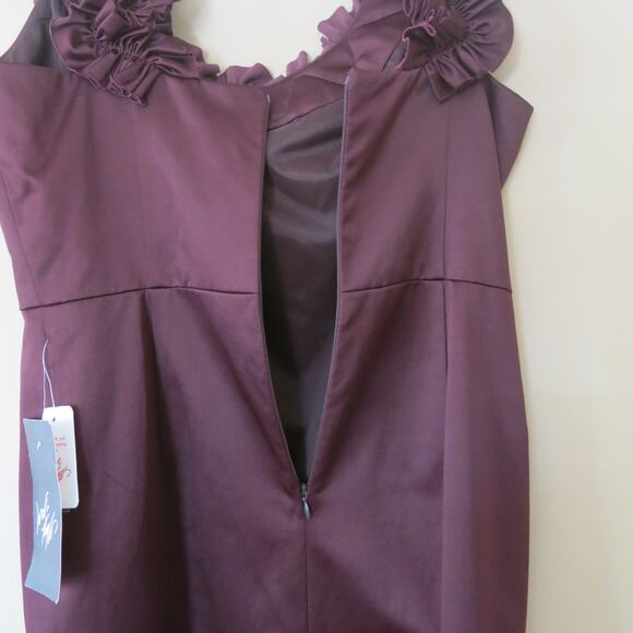 VINTAGE MAGGY LONDON *NWT* Cocktail Party Formal Dress Size 8 Sleeveless Purple - Picture 4 of 9